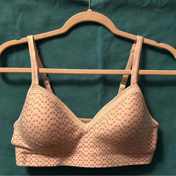 Hanes white/gray patterned Knit Bralette - Picture 1 of 2